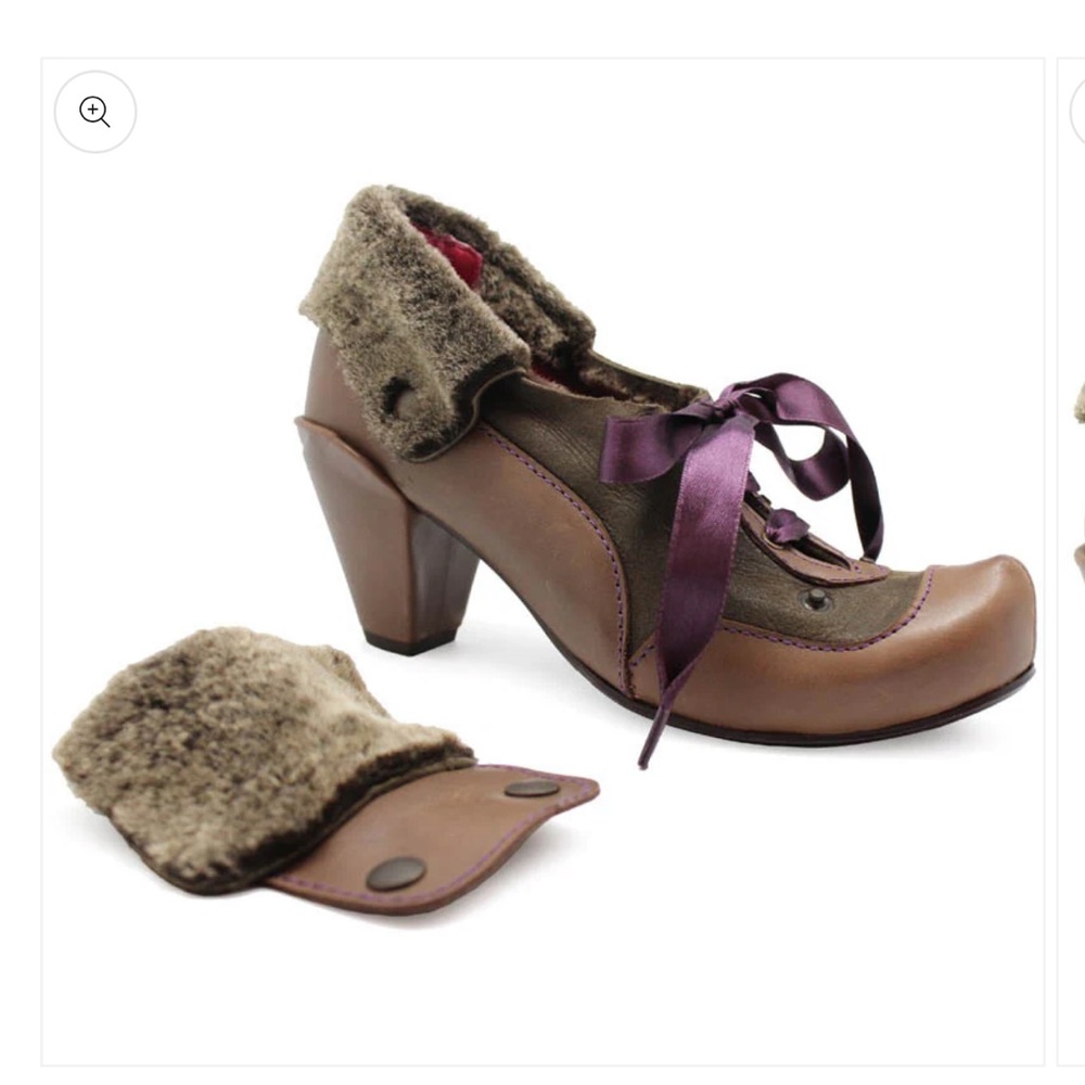 Chanii B Soufflé Brown Fur Sheepskin Pumps, 39 (8/8.5)